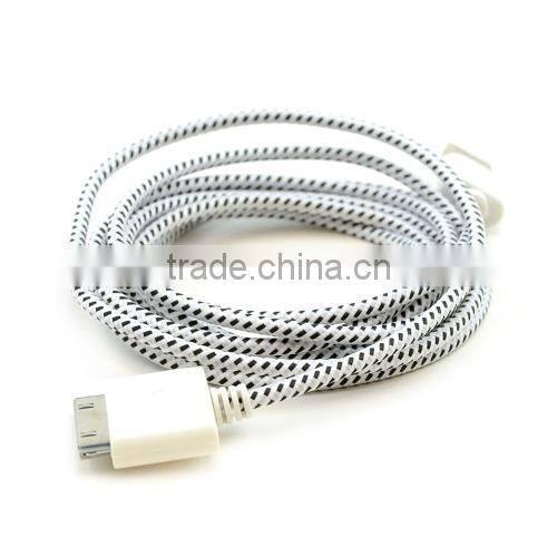 Hot Selling Multi-color Braided Fabric Micro USB Charge Sync Data Cable for iPhone/iPod