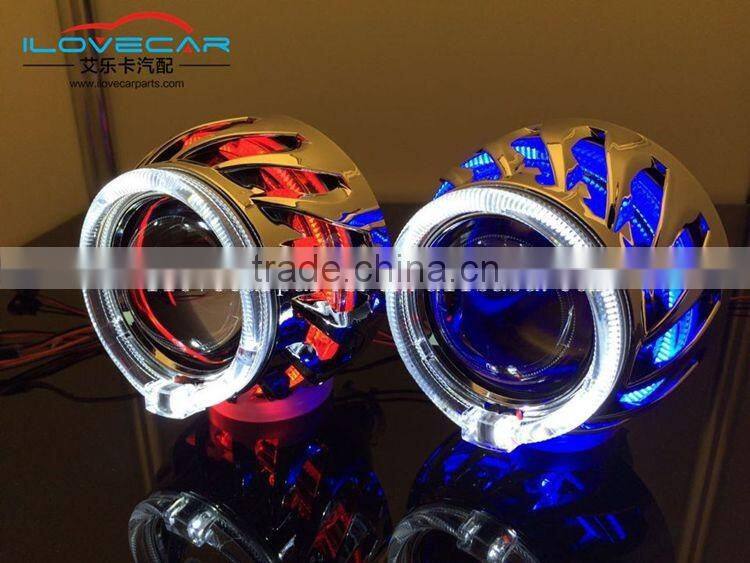 Best quality Angel eyes headlight kit , led round hid xenon projector lens