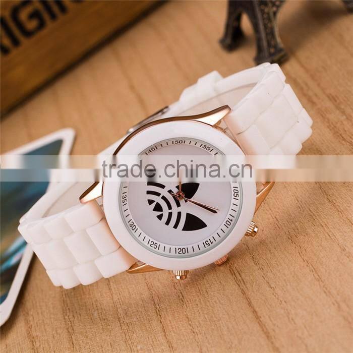 Whoelsale cheap silicone watch Geneva clover students watch silicon rubber watch