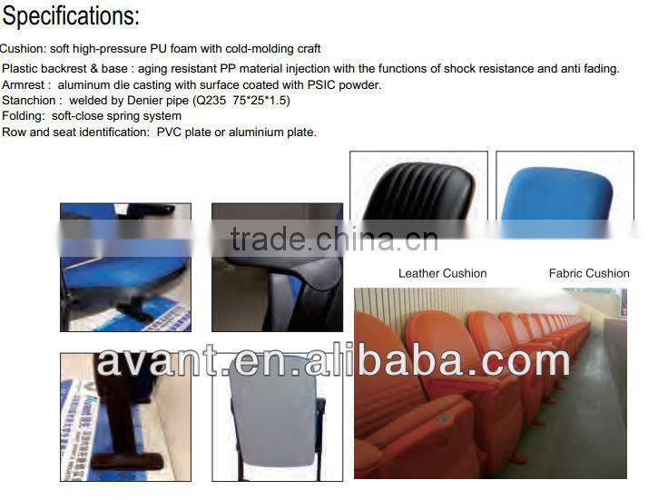 ergonomic indoor VIP stadium seat,retractable seating system,bucket seating for public sports like soccer,cricket,football