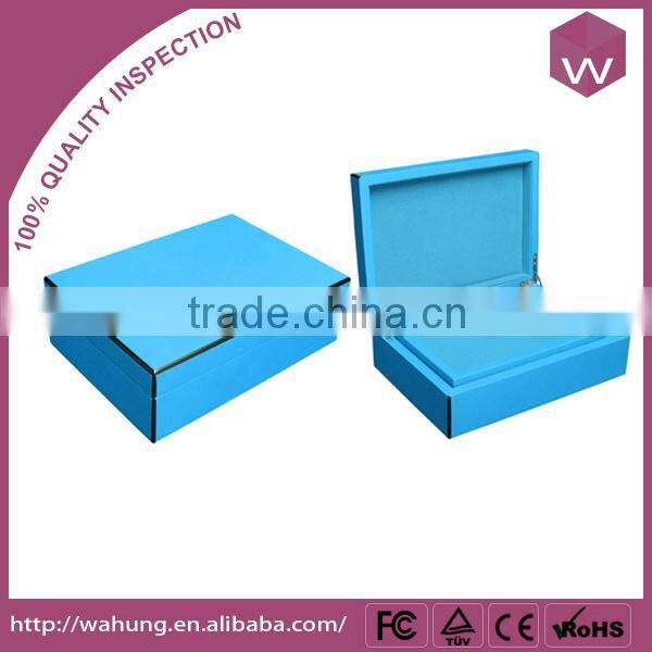 Smooth touch wood jewel safe box with fabric