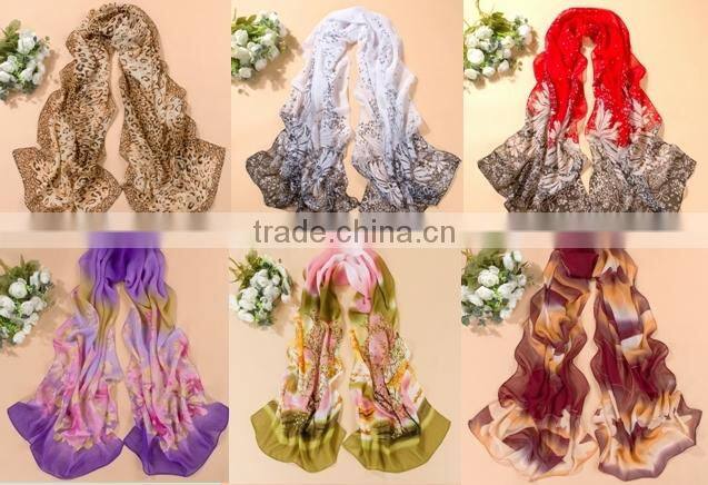 2015 new fashion women ployester shawl wrap scarf Sea cucumber pattern scarives
