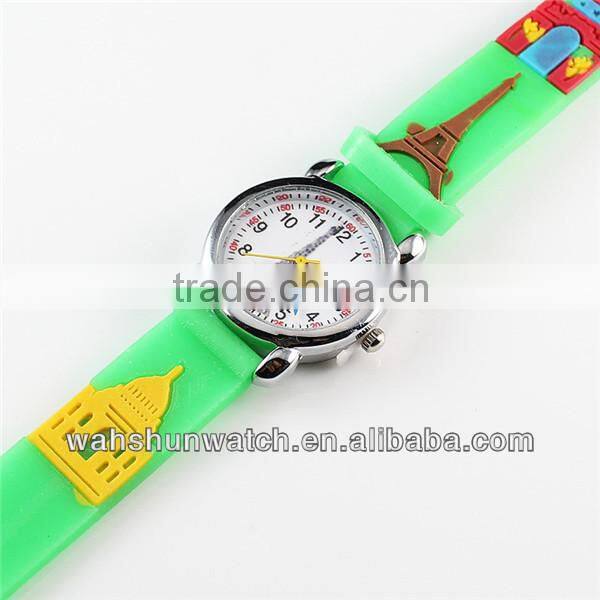 quartz silicone 3D bracelet children animal watch