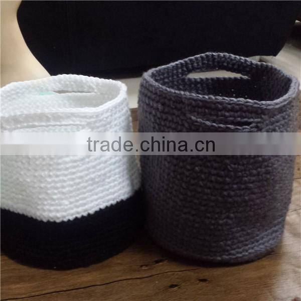 Crochet handmade storage baseket crochet hand basket folder basket set