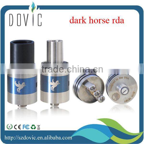 blue/black/brass/copper/stainless dark horse rda clone atomizer with rapid delivery