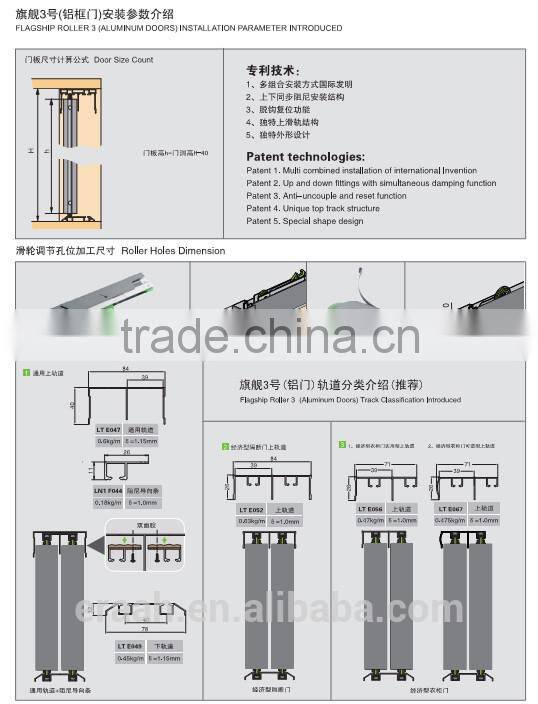 Simultaneous Damping Function Sliding door Roller for Aluminum Door
