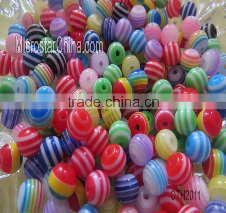 20mm stripe resin plastic beads for necklace jewelry making