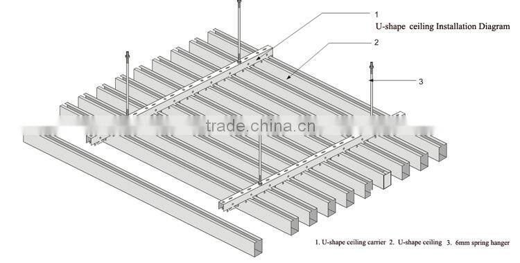 interior decoration U-Shape Aluminum Suspended Ceiling