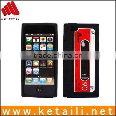 Retro cassette tape silicone case cover for iphone 5/6 made in China