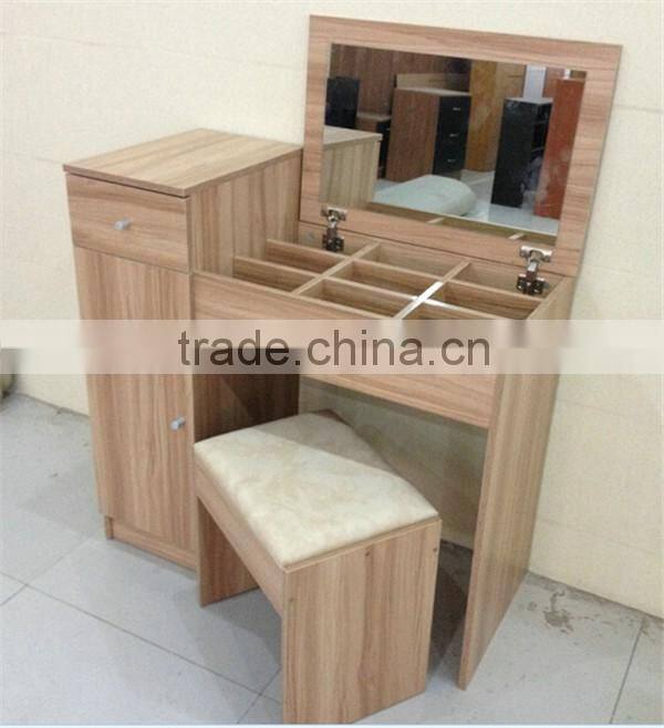 wooden grain melmained MDF board Modern large simple cheap dressing table