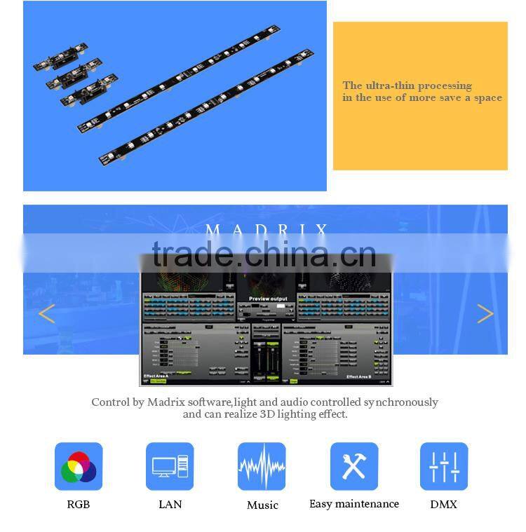 Madrix controlled ceiling/wall bar lighitng LED lighting strip light