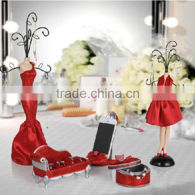 Custom jewelry display neck stands rack set