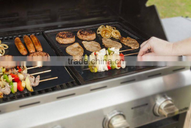 BBQ Grill Mat (Set of 2), Black
