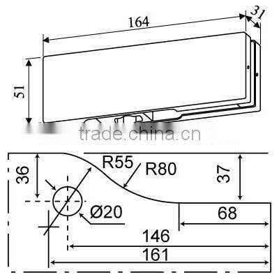 High quality Stainless steel Glass door patch fitting