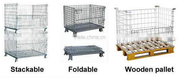 2014 Hot Sell Stackable Wire Container Industrial Stackable Storage Wire Mesh Containers