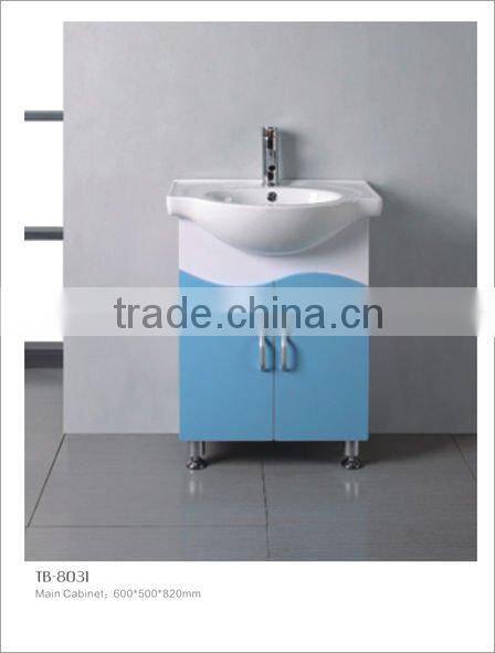 Hot Sale ceramic washing basin PVC bathroom cabinets(TB-8023))