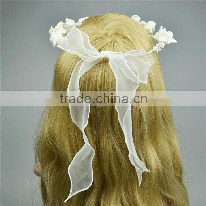 Fashion White Flowers Hair accessory indian wedding garland tassel garland new style