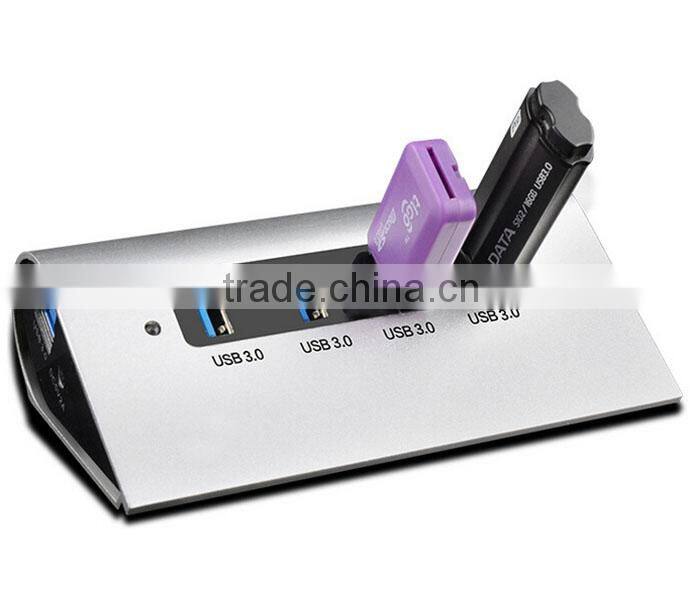 New Portable Aluminum 4 Ports USB 3.0 Hub For Macbook Pro Air Mac iMac Mini