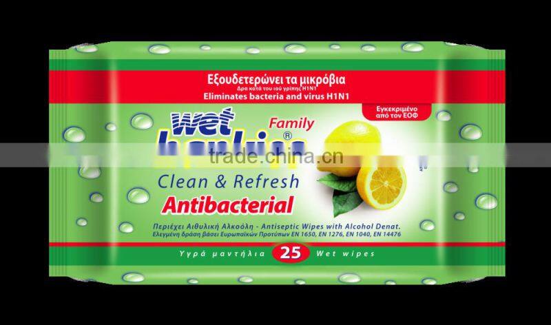 disposable antibaterial tissue for general cleaning