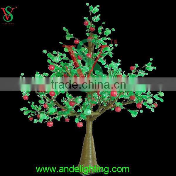 2016 new tall outdoor garden artificial tree led light with lighted fruit