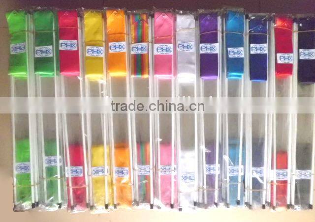 LOQ MOQ cheap Chinese silk Gymnastic Dance ribbons wholesale