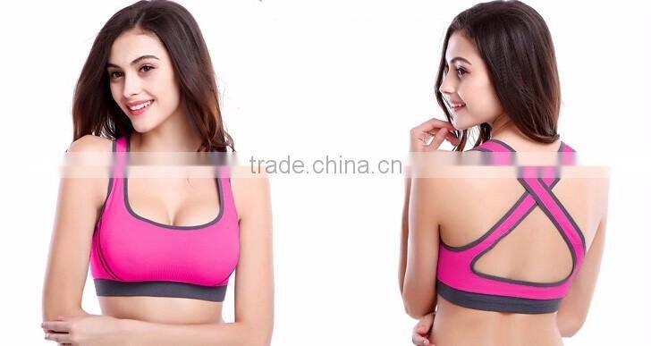 Fashionable Breathable Seamless Bra with Removable Pad,Lady's Fitness Wear Training Wear space Dye Sport Bra