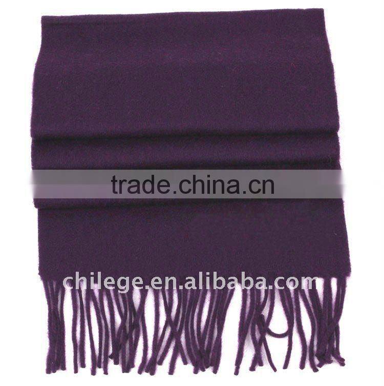 Man's Wool and Cashmere Plain Purple Scarfs