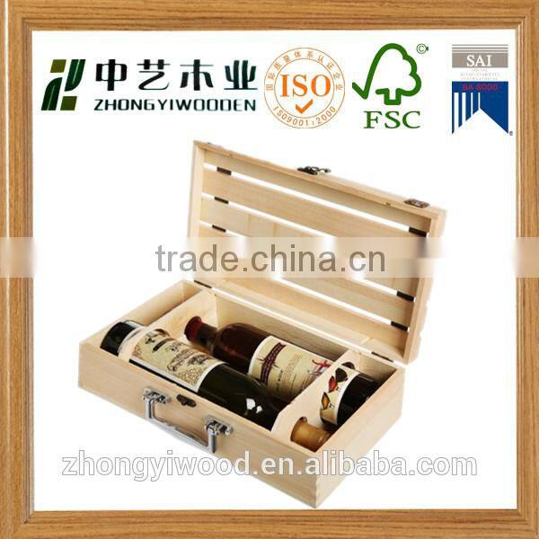 china factory FSC&BSCI sliding lid wooden 750ml wine glass bottle storage gift box for sale