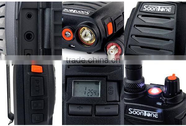 New Black Soon Tone ST-929 5W 128CH UHF 400-520 MHz FM Walkie Talkie Scan VOX Emergency Alarm portable small Two Way Radio