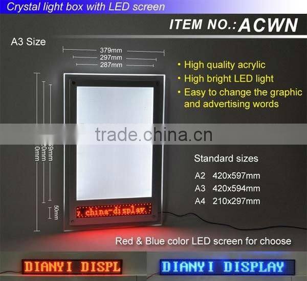 Popular items led backlit display acrylic circular light box panel