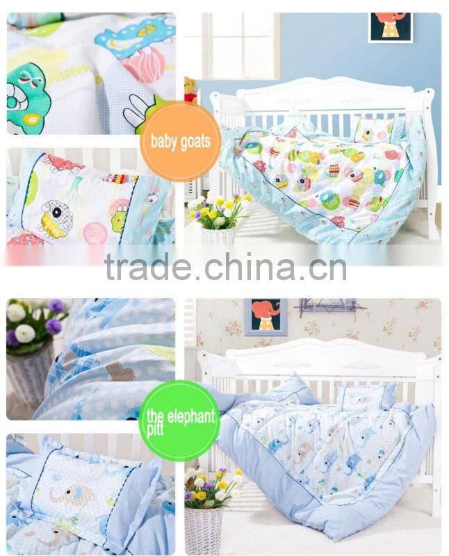 Baby and kindergarten 100% cotton quilt 3 pieces bedding sets luka town style