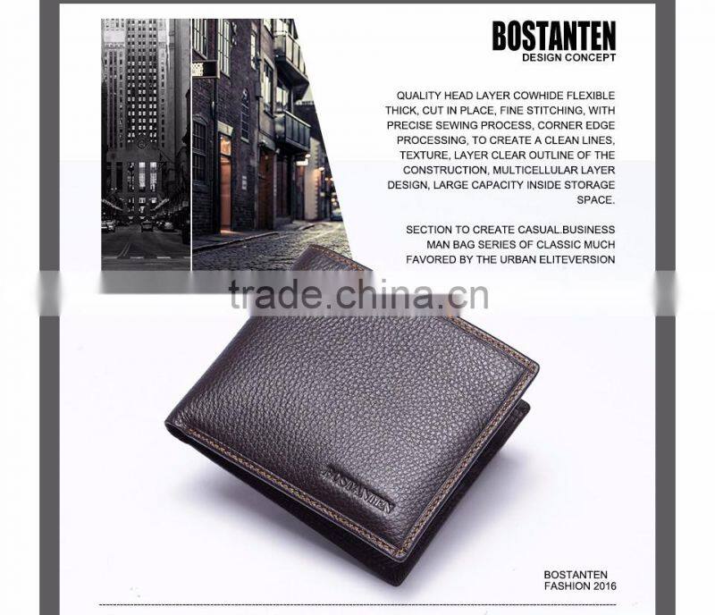 black simple plain cowhide leather men pocket hand purse