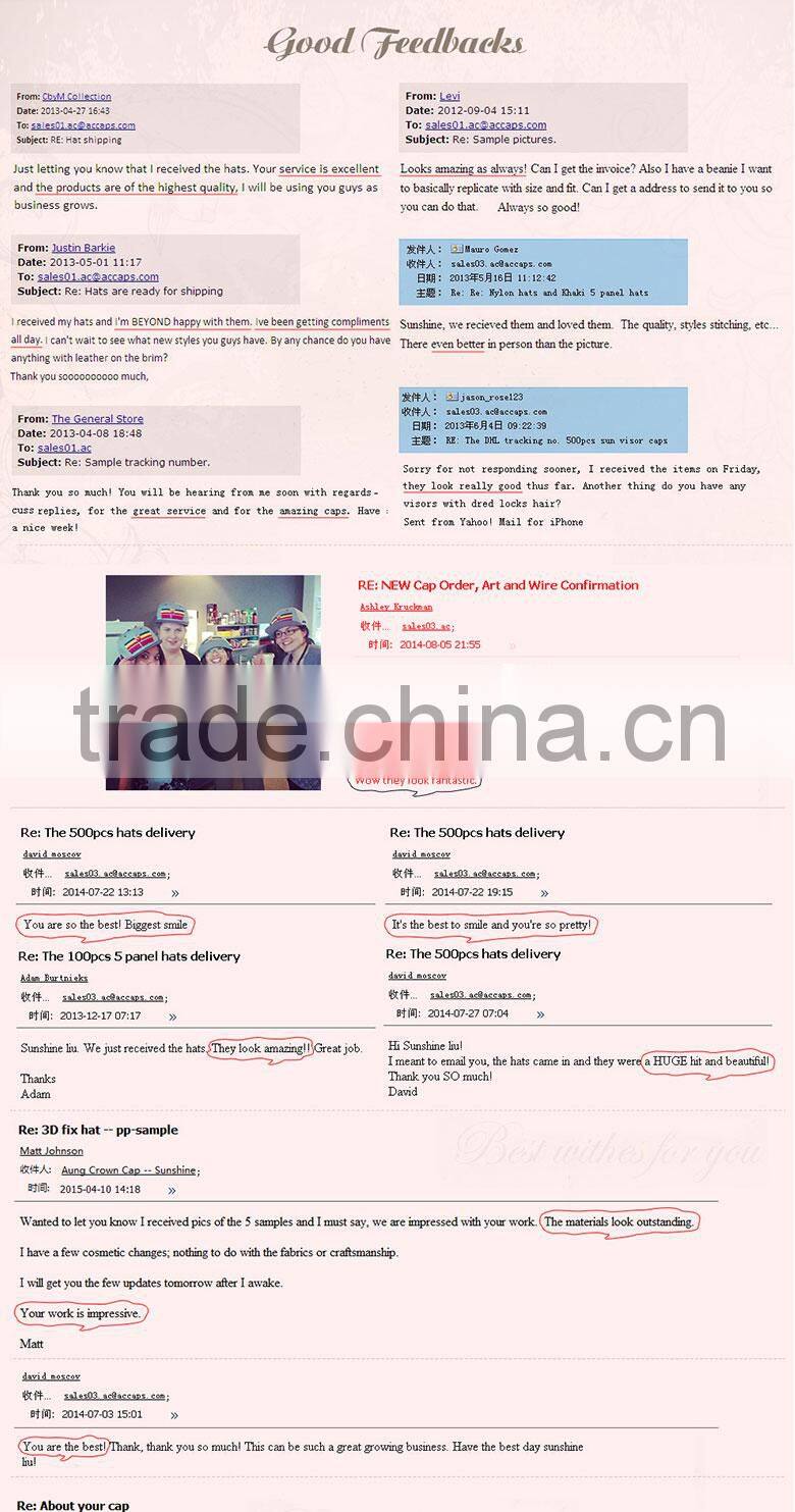 custom embroidery 6 panel fitted snapback hat and cap