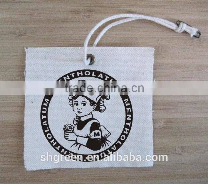 silk screen printing red cotton hangtag