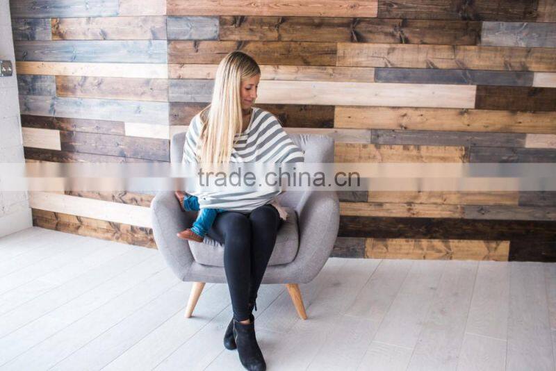 Least design stripe long maternity wear breastfeeding nursing poncho cover entire Multi-Use Car Seat