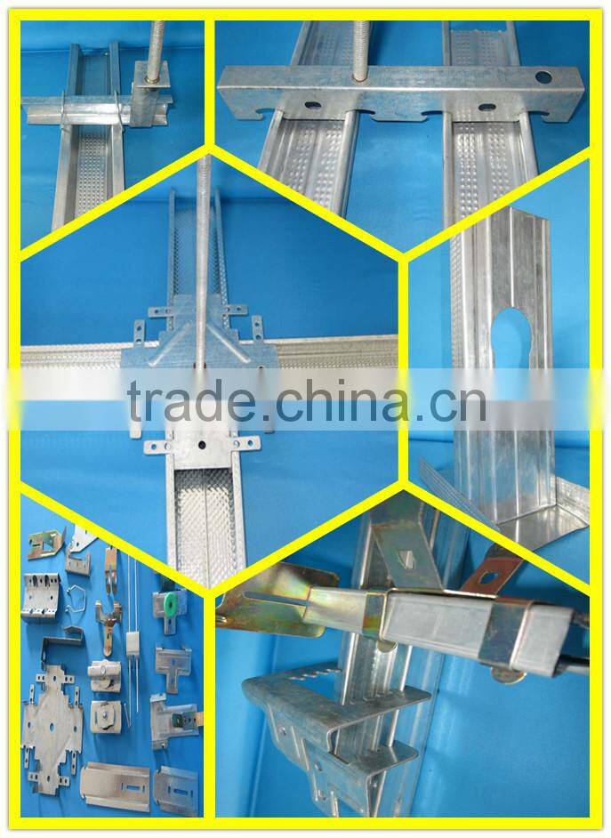 Galvanized structural steel profile for main channel /furring channel with high quality and competitive factory price .