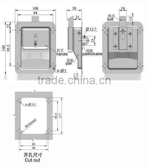 Paddle Handle W/eye for Padlock