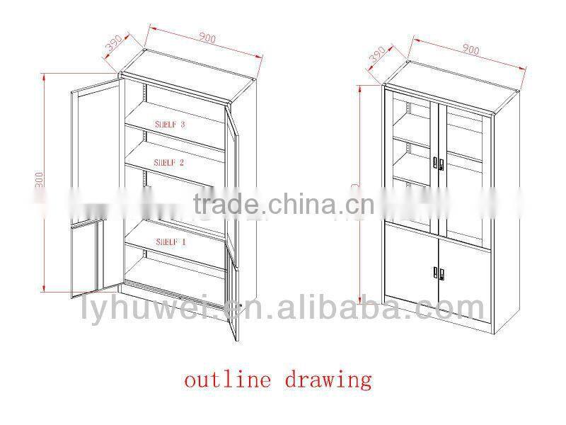 High quality glass door metal filing cabinet handles
