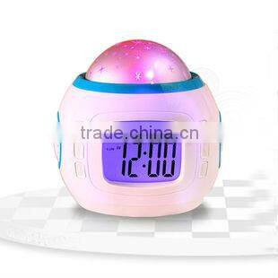 pretty decorative star projecting alarm clock ,led light fairy star projection alarm clcok