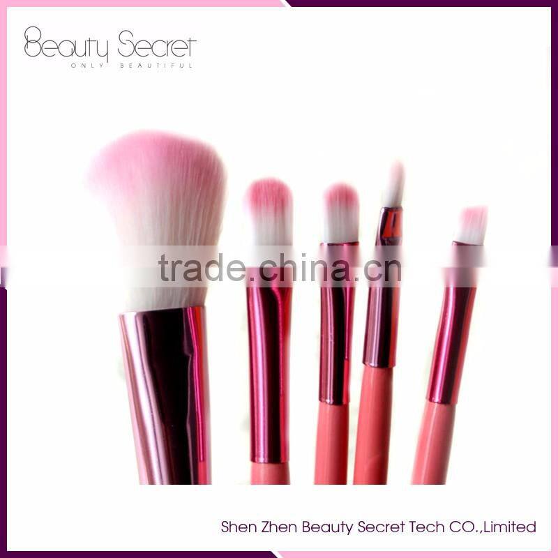 wholesale High Quality professional 5 piece makeup brush set With Sack Bag