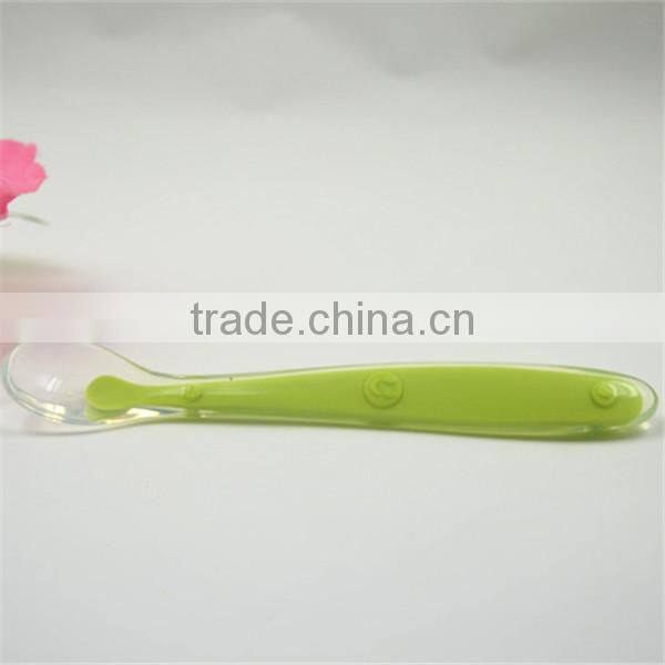 Eco-friendly cartoon baby silicone spoon with lovely cartoon