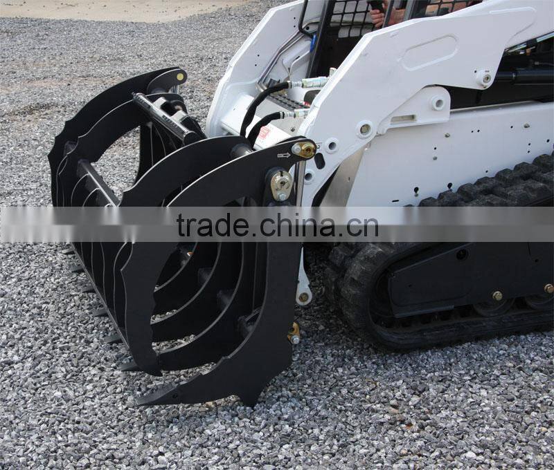 skid steer loader attachment grapple bucket