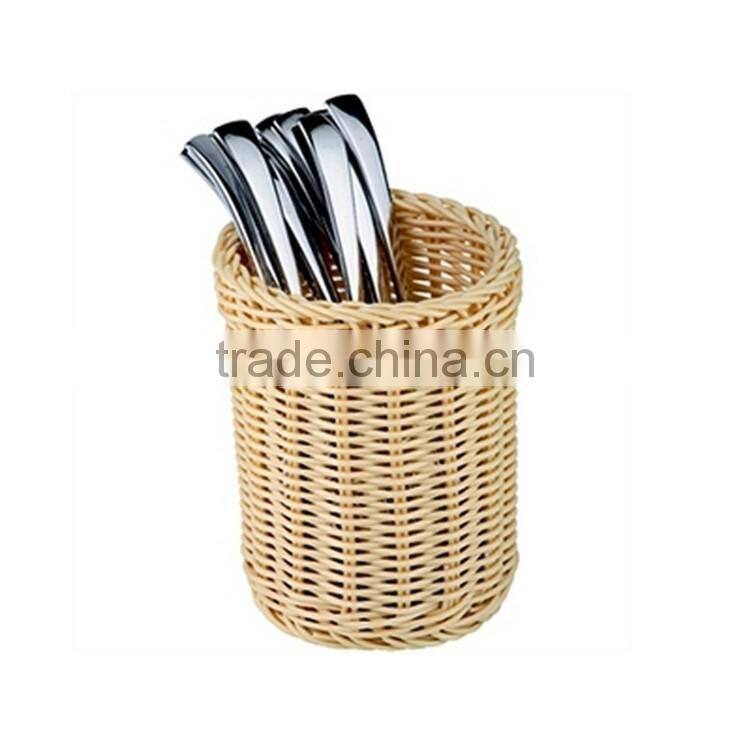 Eco-friendly longitypical design handcraft rattan cutlery basket