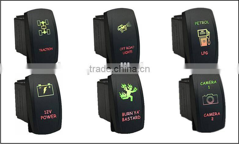 Marine waterproof Rocker switch 12V 24V ON/OFF laser switch