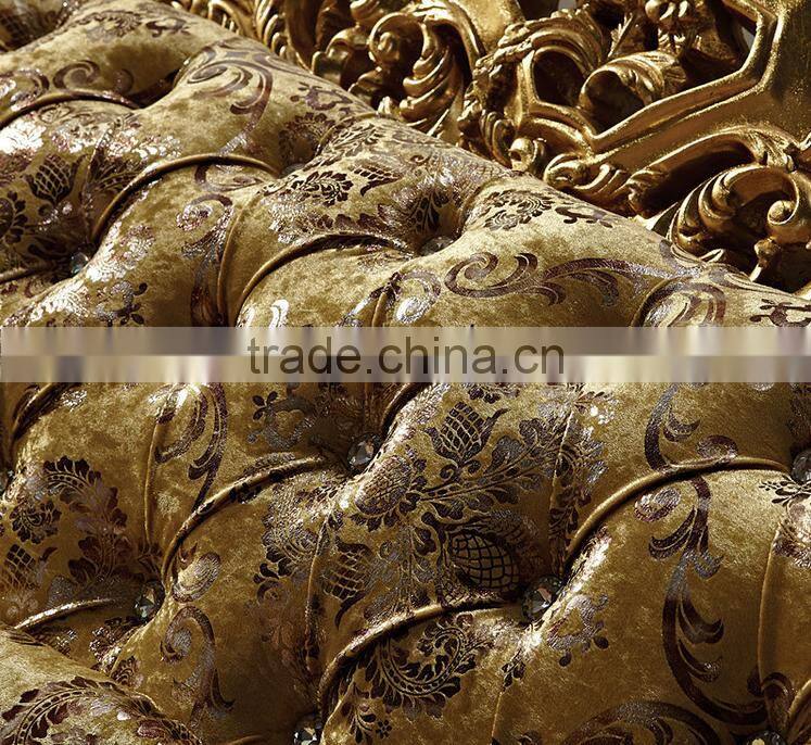 New classic living room furniture wooden hand carved fabric sofa set