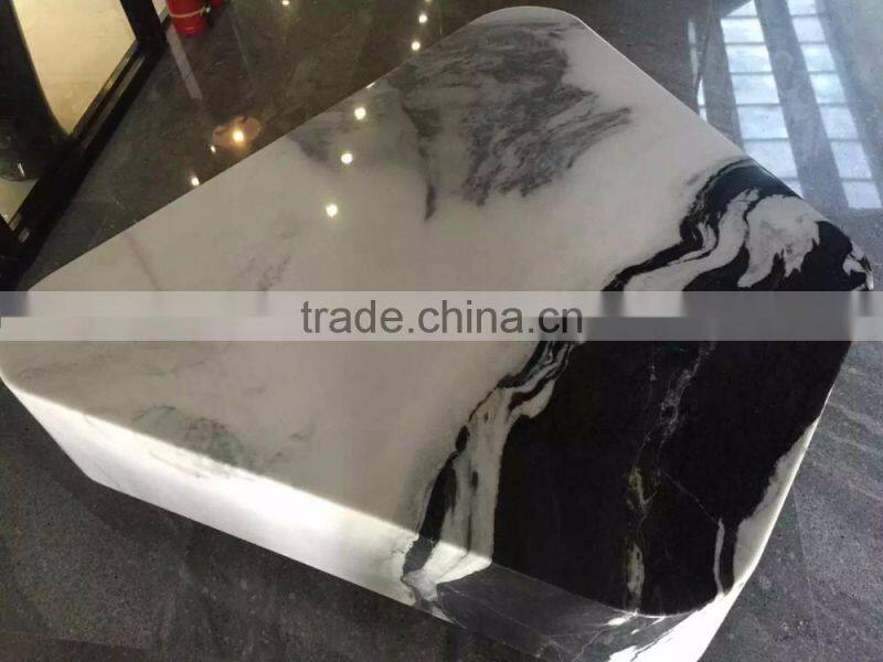 Chinese panda white marble polished tile