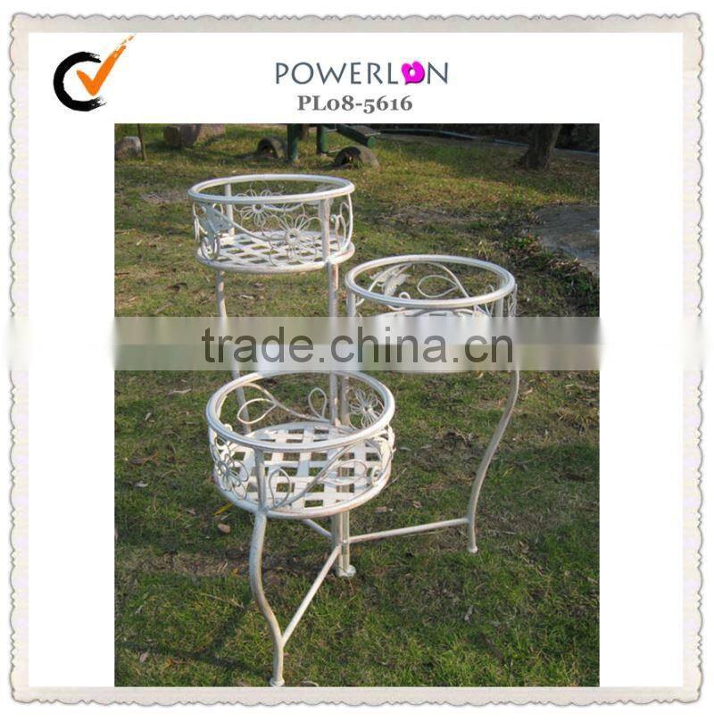 Antique 3-tire item cast iron flower pot