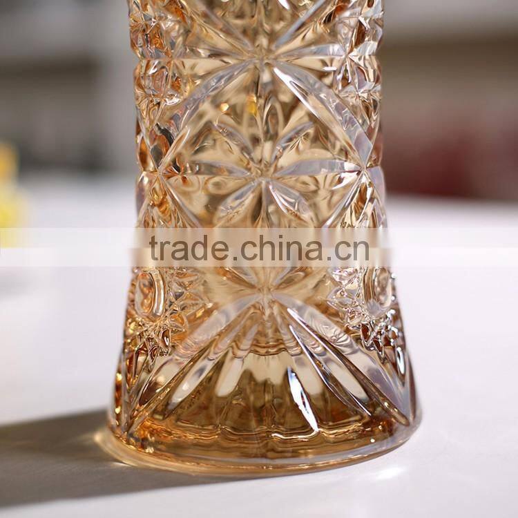Attractive indoor flower arrangement container clear glass vase for wedding