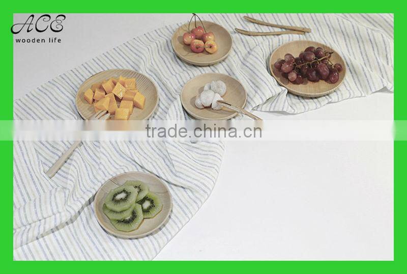 Custom wood plate Round wooden serving tray Round wood service trays