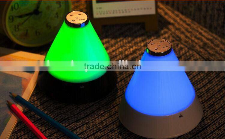 2015 led bluetooth stereo colorful night light bluetooth speakers Card stereo change color heavy bass FM speaker